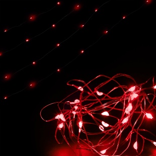 Светодиодная гирлянда, Роса 30 Led, IP14, 3 м. Красный, 1 шт.