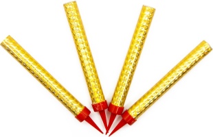 Свеча Фонтан для торта, Золото, 10 см, 4 шт.