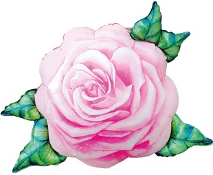 Шар (32''/81 см) Цветок, Акварельная роза, Розовый, 1 шт. в уп.