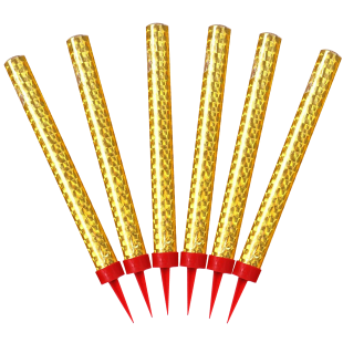 Свеча Фонтан для торта, 45 сек, Золото, 18 см, 6 шт.